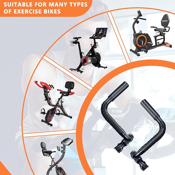Handlebar Extender for Peloton Indoor Exercise Bikes, 1 Pair of Ultimate Handlebar Extension of Peloton Accessories (Sheep-horn (with Black Tapes & Grips))