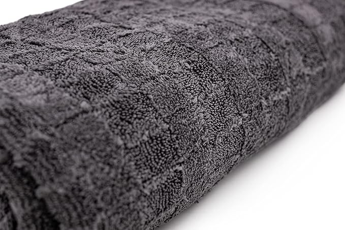 The Rag Company Gauntlet Car Drying Towel - 70/30 Korean Microfiber, Dries Faster Without Scratching, 900gsm, 20x30 inches, Ice Grey/Grey, Pack of 1