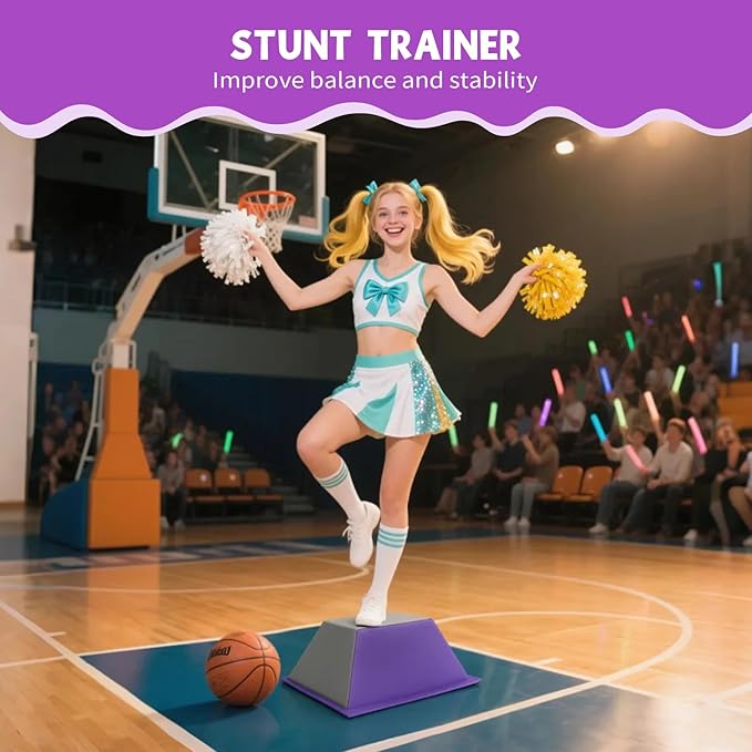 Stunt Training Stand for Cheerleading – Balance and Flexibility Trainer for Flyers, Core Strength & Conditioning, Cheer Flyer Stand for Kids and Adults, Practice at Home or Gym