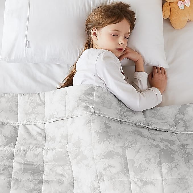 L'AGRATY Weighted Blanket - 40"x60" 10lbs Breathable Microfiber Material with Glass Beads Small Blanket for All-Season Summer Fall Winter Soft