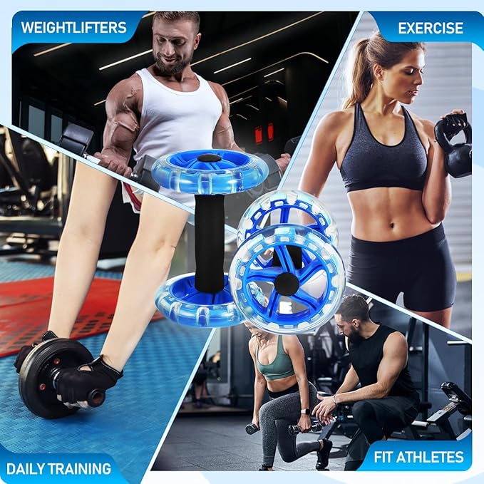 Kisangel Exercise Roller Weight Loss Equipment Exercise Abdominal Roller Ab Exercise Roller Hand Weights Dumbbell Yellow Fitness Exercise Device Fitness Wheel Wire Wheel
