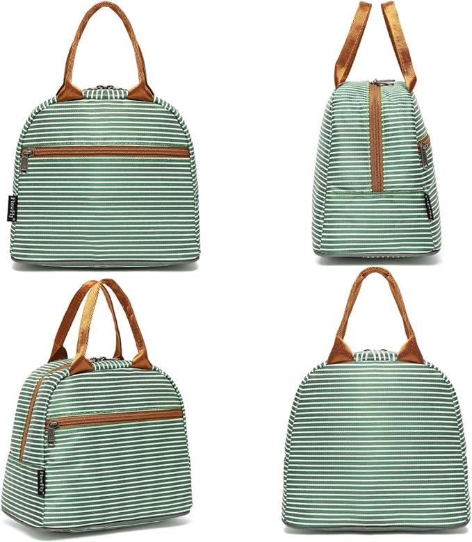 FlowFly Insulated Lunch Cooler Bag - Tote Bag Organizer for Women/Men, Green