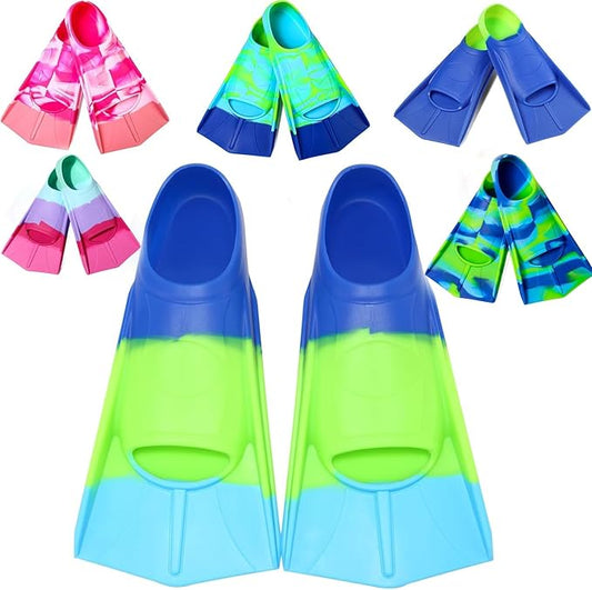 Kids Swim Fins,Short Comfortable Flippers for Lap Swimming and Training for Child,Girls,Boys,Beginners