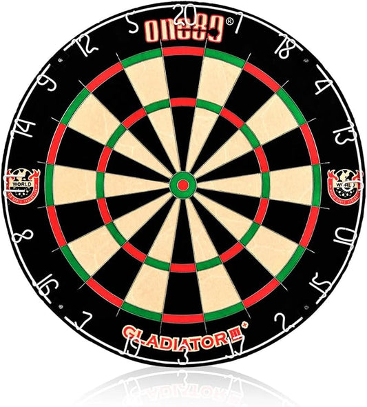 Gladiator Dartboard with Top-Grade African Sisal and Sword Edge Staple Free Wire Spider for Maximum Scoring Potential and Less Bounce Outs