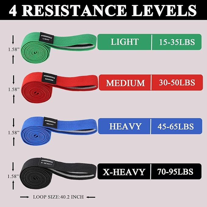 Fabric Resistance Bands for Working Out, 3 and 4 Levels Booty Bands Long Resistance Bands for Women and Men | Elastic Bands for Exercise Bands Resistance Workout Bands Resistance