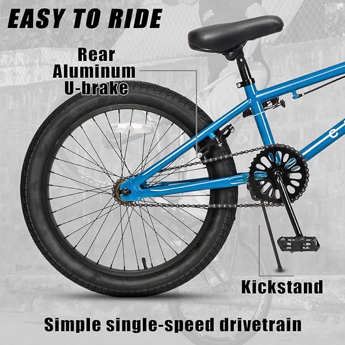 Freestyle BMX Bike, 18 20 Inch Kids Bicycle for 5-13 Years Old Kids and Beginner Level Rider, Multiple Colors