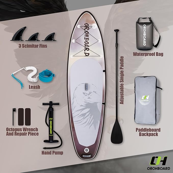 10’6/11’6 Inflatable Stand Up Paddle Board with Premium Paddleboards Accessories, Wide Stable Designed SUP Paddleboard for Adults & Youth.