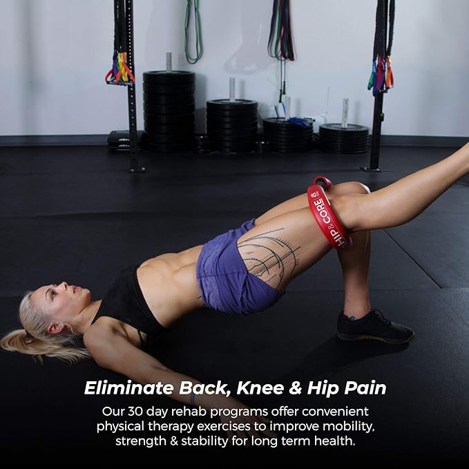 Crossover Symmetry Hip & Core System - Loop Resistance Home Workout Bands to Stretch and Strengthen Legs, Butt, HIPS, Thighs and Glutes, Includes Online Exercise & Training Guide