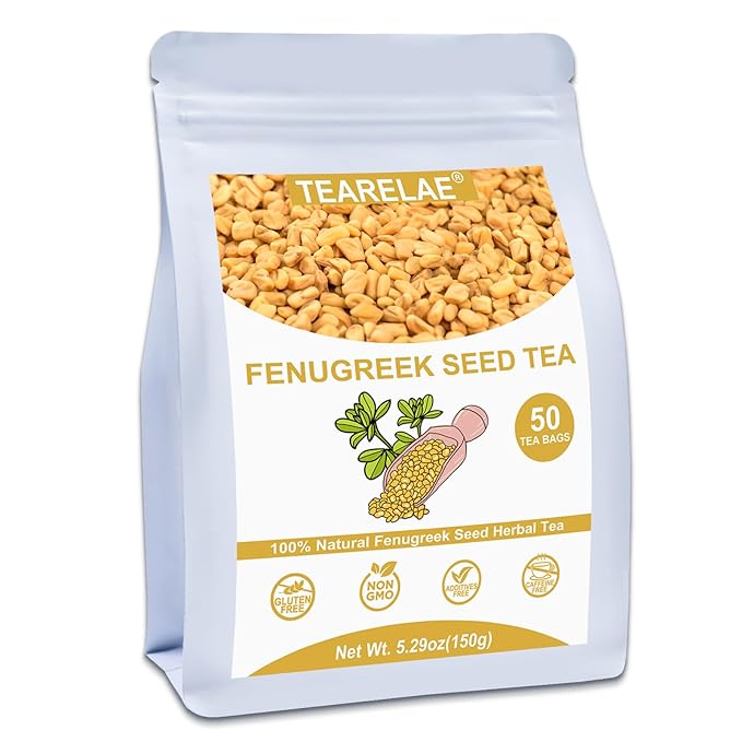 TEARELAE - Fenugreek Tea Bag - 3g x 50 Count - Premium Natural Fenugreek Seed Tea - Non-GMO - Caffeine-free - Support Digestion & Improve Heart Health