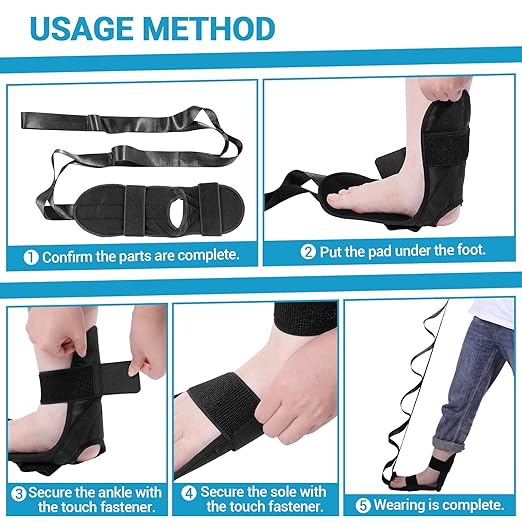 lefeke Foot and Calf Fascia Stretcher for Plantar Fasciitis, Achilles Tendonitis, Yoga Straps for Stretching, Adjustable Stretch Strap for Foot Leg Thigh(Black)