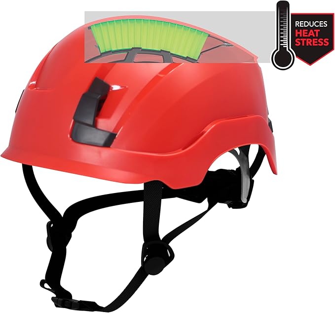 GE Safety Helmet, Impact Absorbing Tech, Adjustable Ratchet, ANSI Type 1, Memory Foam Padding, Hard Hats Protection, Lightweight, Durable, Chin Strap, Comfortable Fit OSHA Approved