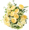 Artificial Flowers Fake Peony Silk Mini Plastic Bridal Flowers for DIY Wedding Bouquets Home Decorations 4 Packs(Light Yellow)