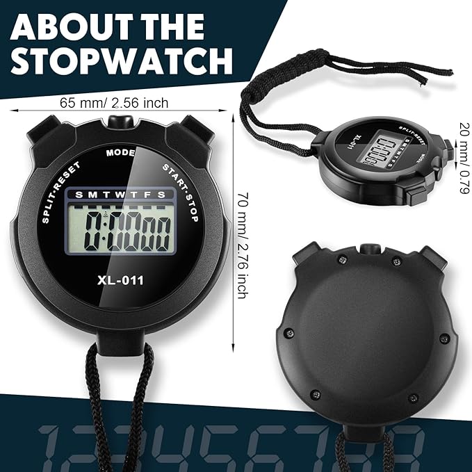 Kanayu 28 Pcs Multi Function Digital Stopwatch Timer Bulk Sports Stopwatch with Lanyard Date Time Alarm Timer for Coach Swimming Running Sports Train