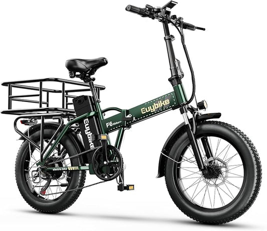 Foldable Electric Bike for Adults, 30+MPH, 48V 20Ah Removable Lithium Battery up to 80Miles, 20" Fat Tire 1000W Peak Motor Dirt Ebike Adult Electric Bicycle for Commute Beach Mountain E Bike
