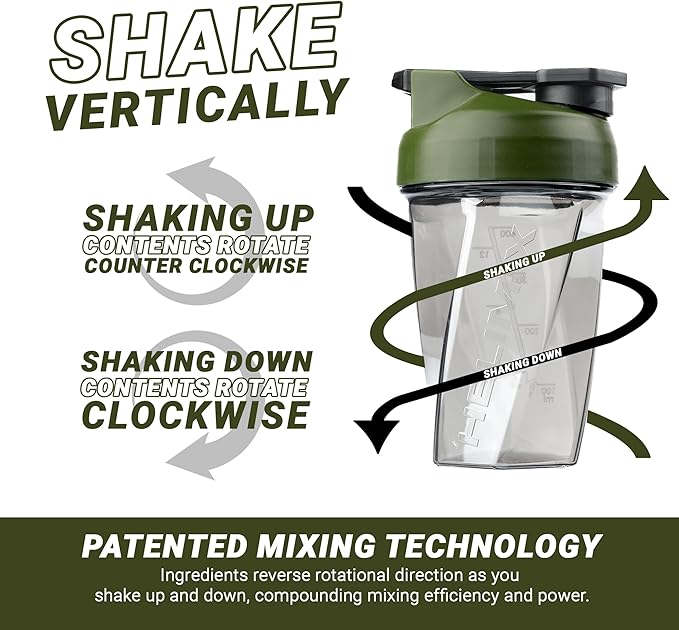 HELIMIX 1.5 Vortex Blender Shaker Bottle Holds Upto 20oz | No Blending Ball or Whisk | USA Made | Portable Pre Workout Whey Protein Drink Shaker Cup | Mixes Cocktails Smoothies Shakes | Top Rack Safe