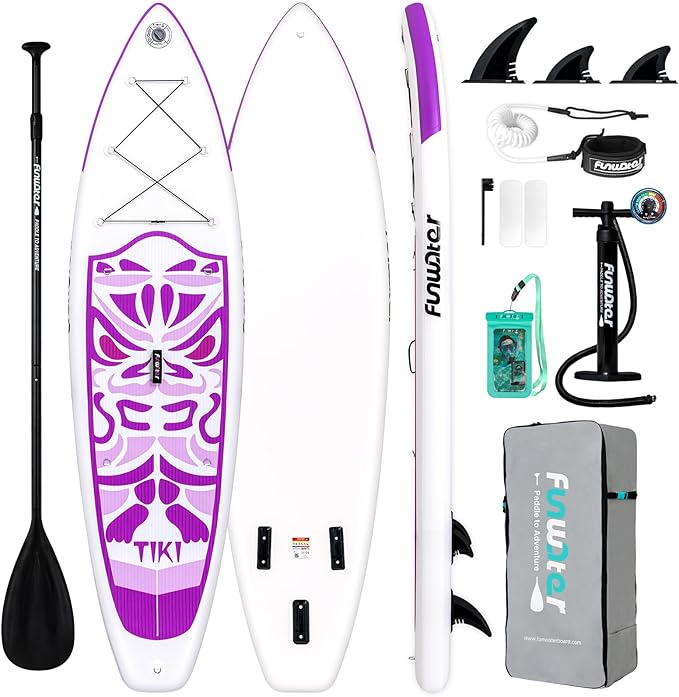 FunWater Inflatable Ultra-Light Stand Up Paddle Board for All Skill Levels with Premium SUP Paddleboard Accessories,Non-Slip Comfort Deck for Youth & Adults