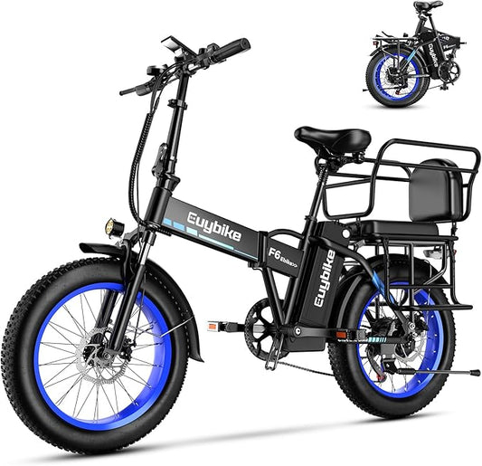 Foldable Electric Bike for Adults, 30+MPH, 48V 20Ah Removable Lithium Battery up to 80Miles, 20" Fat Tire 1000W Peak Motor Dirt Ebike Adult Electric Bicycle for Commute Beach Mountain E Bike
