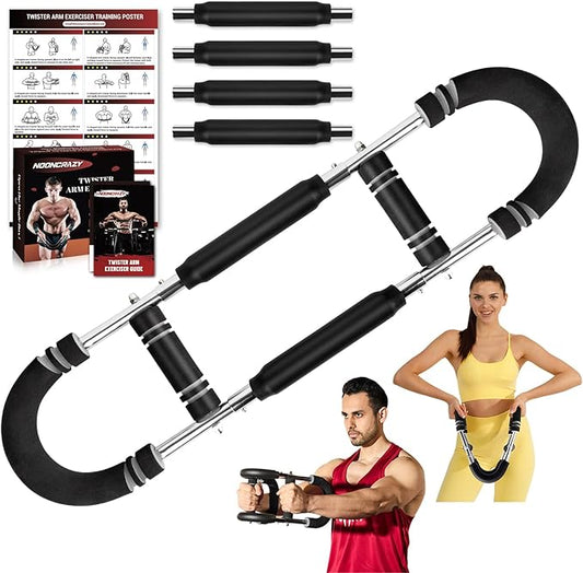 Twister Arm Trainer, Adjustable Twister Arm Chest Exerciser with 4 Spring & Training Poster for Men & Women, Detachable Power Twister Home Fitness Equipment for Enhancing Upper Body Muscle