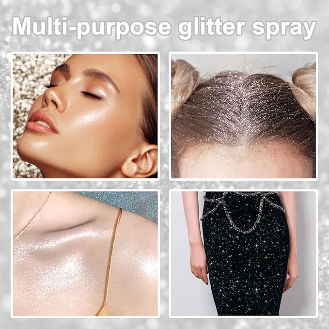 Hair and Body Glitter, 1PC Peal White Hair Glitter Extra Fine Face Shimmer Powder for Clothes, Festival Loose Sparkle Powder for Rave Clothes Nail Art Easter Halloween Crafts (Peal White)