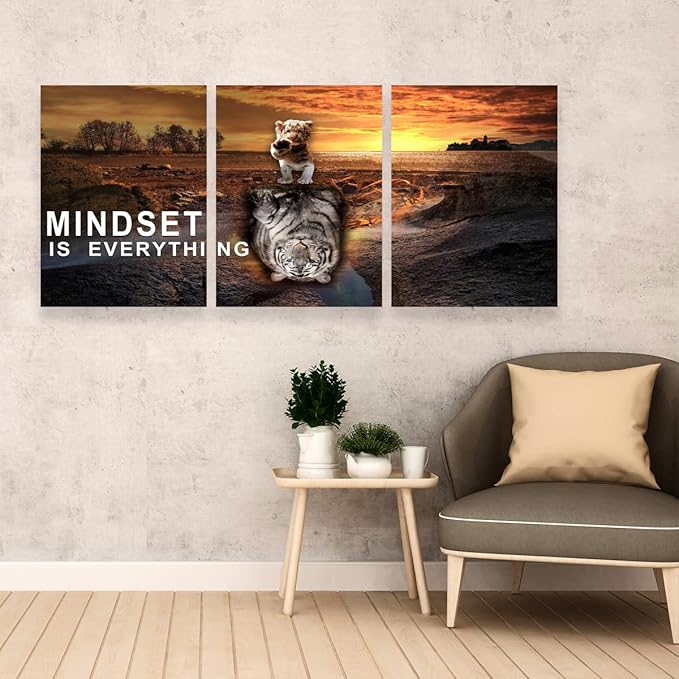 Inspirational Entrepreneur Quotes Office Wall Decor - 3 Pieces Wall Art for Living Room & Bedroom (36" W x 16''H)