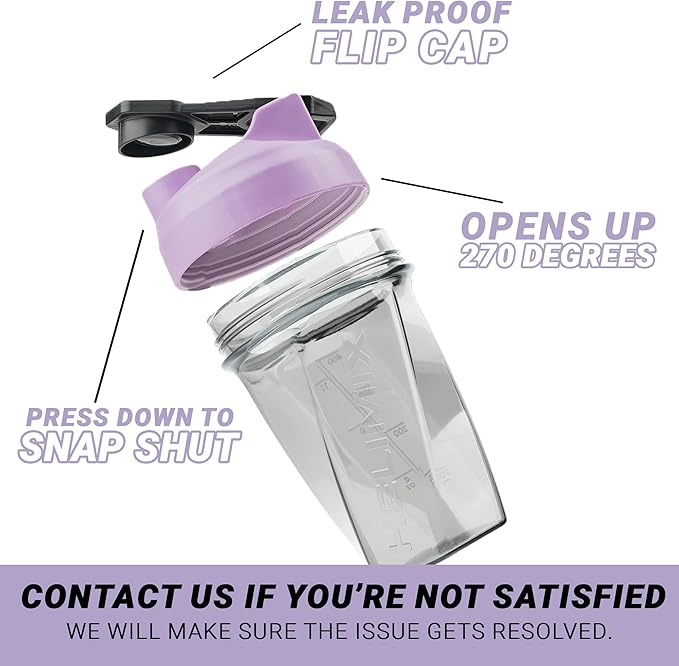 HELIMIX 1.5 Vortex Blender Shaker Bottle Holds Upto 20oz | No Blending Ball or Whisk | USA Made | Portable Pre Workout Whey Protein Drink Shaker Cup | Mixes Cocktails Smoothies Shakes | Top Rack Safe