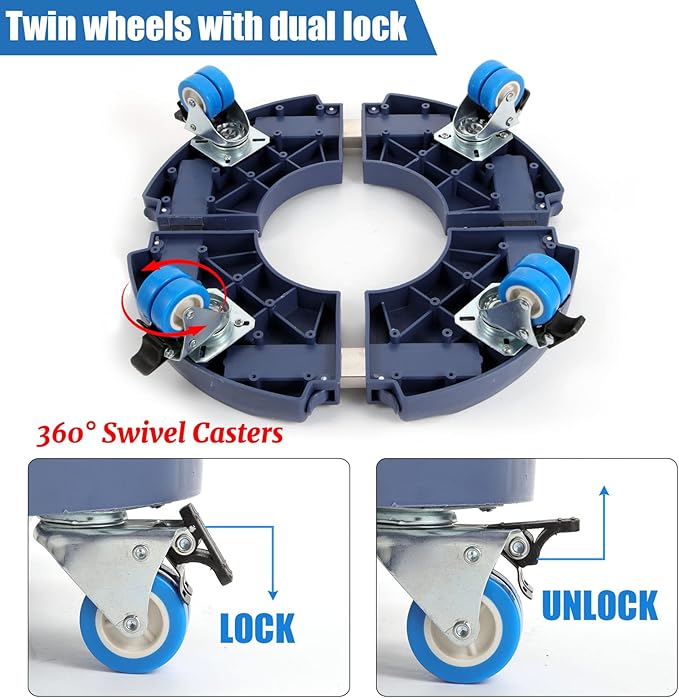 W B D WEIBIDA Plant Caddy with Wheels Heavy Duty 440lbs Capacity, Adjustable 15-21 Inch Rolling Plant Stand Indoor Outdoor, Large Plant Cart Dolly with Casters for Flower Pot Garden Pot Mover