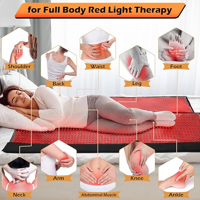 iTHERAU Large Red Light Therapy Blanket 2460 LEDs Infrared Red Light Sleep Bag for Full Body, Resolve Inflammation, Relieve Joint or Back Pain, Red Light Wrap 660 & 850nm Wavelengths, 71in X 32in