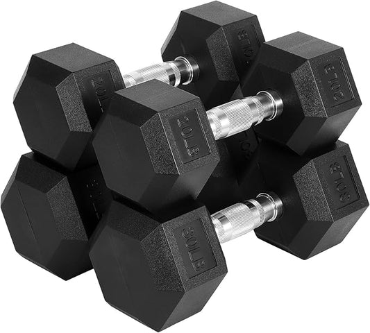 Hex Dumbbells Set, PVC Coated Exercises & Fitness Dumbbell Weights Set for Strength Training Home Gym
