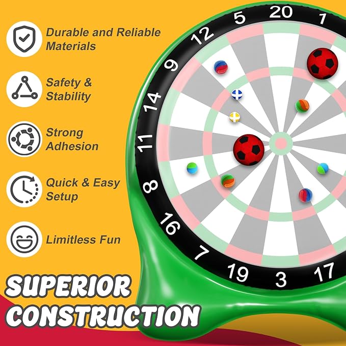 Inflatable Soccer Dart Board, Giant Kick Darts,Indoor Outdoor Lawn Yard Games for Kids Adults Family, Big Jumbo Carnival Games for Party | 6ft Dart Boards with Pump Accessories