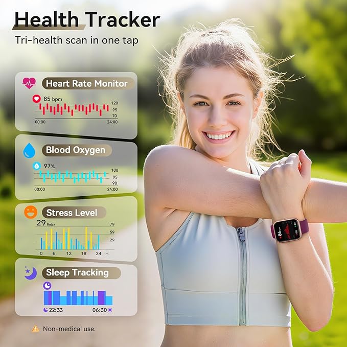 Smart Watches for Women Men Android & iPhone, Alexa Built-in 1.8" Smart Watch(Answer/Make Calls ) 24/7 SpO2 Sleep Heart Rate Stress Monitor,Smartwatch 3ATM Waterproof,Fitness Tracker with 120+ Sport