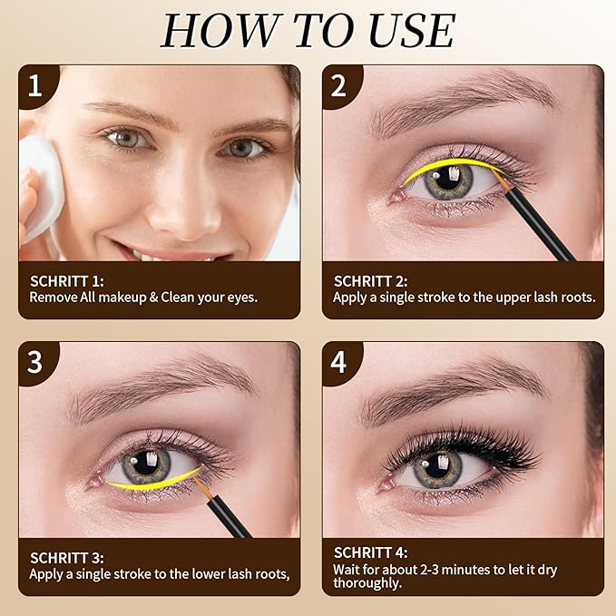 Eyelash Serum,Eyelash Growth Serum Lash Enhancing Serum,4 ML Lash Serum for Eyelash Growth,Boost Lash Growth Serum for Natural Longer, Fuller,and Thicker Lashes(Gold)
