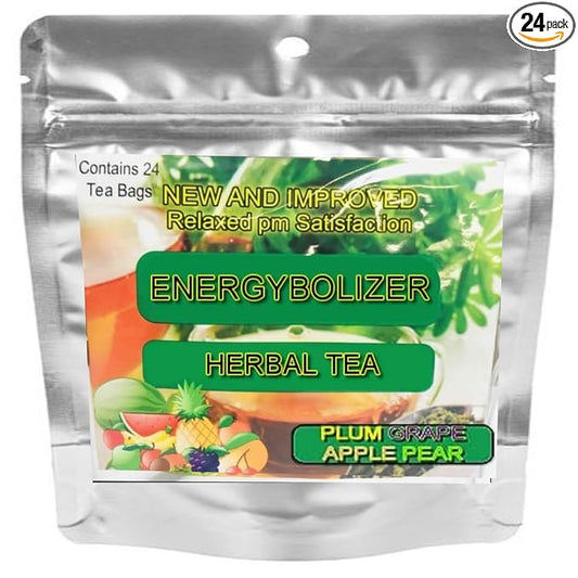Energybolizer Perfect Weight Herbal Tea (24 Bags)| Natural Energy Booster for Women and Men | Increase Energy, Improve Digestion (Plum Grape Apple Pear)