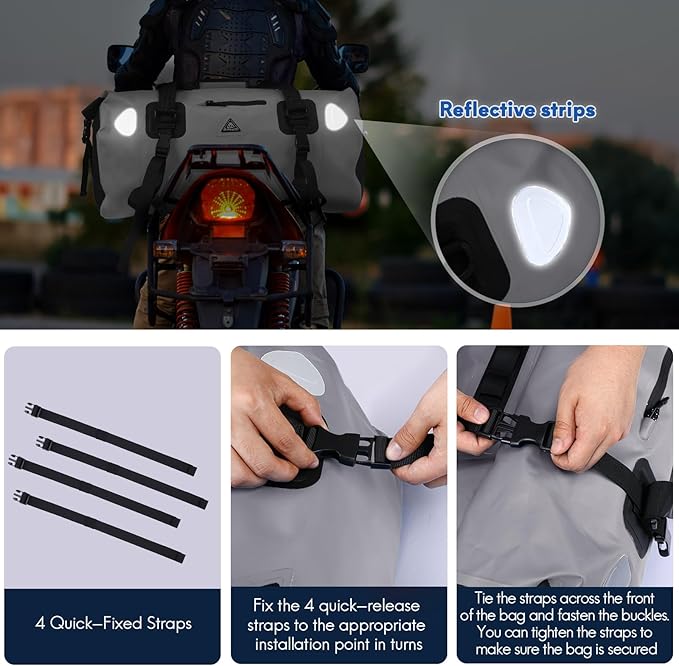 Haimont Waterproof Duffel Bag Roll-top Dry Duffel Bag with Quick-fixed Straps for Motorcycling, Rafting, Boating, SUP, Kayaking, Travel, 50L/70L