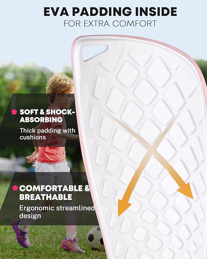 Gonex Soccer Shin Guards for Kids Adult, Youth Boys Girls Shin Guards Slip in Soccer Shin Pad Sleeves Canilleras for Football Games, EVA Cushion Protection Reduce Shocks & Injuries