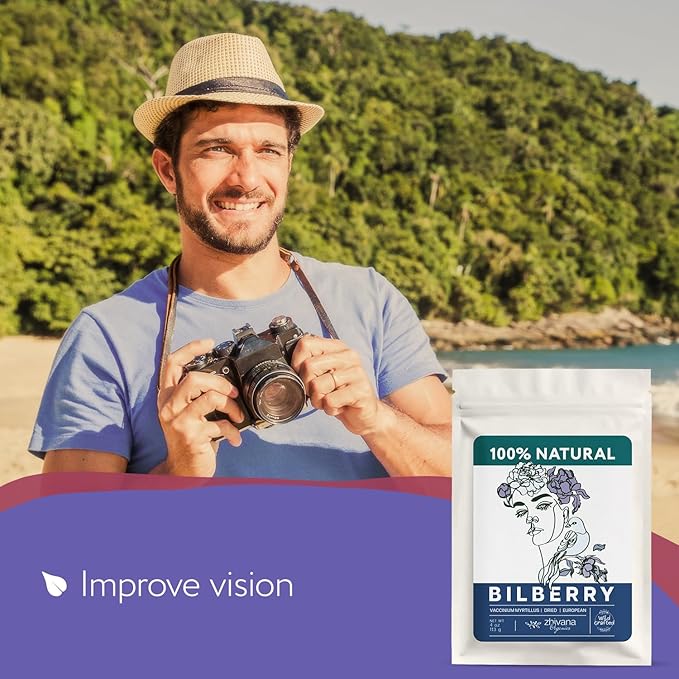 Wild Bilberry Dried Fruits (4 oz.) – Bilberry Tea - Superfood berries -Whortleberry (Vaccinium myrtillus) - Antioxidant, Immunity, Heart Health