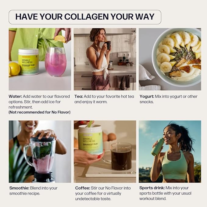 Sparkle Wellness Skin Boost Plus (No Flavor) [50-Serves] | Collagen Powder Supplement with VERISOL Bioactive Hydrolyzed Collagen Peptides, Vitamin C & Hyaluronic Acid