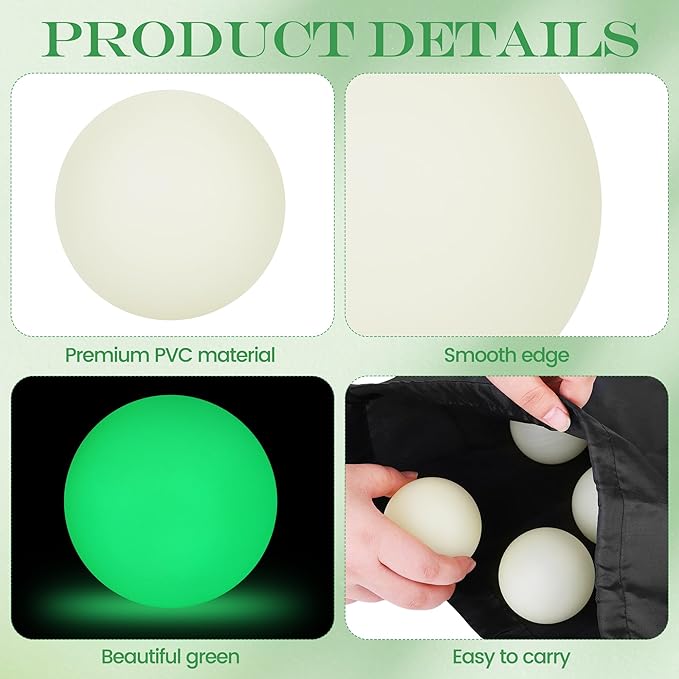 Elcoho Ice Hockey Puck, Glow in The Dark Party Pucks, Green Floor Puck Bulk with Drawstring Bag for Youth Adults Outdoor Indoor Sports Games Practicing & Training