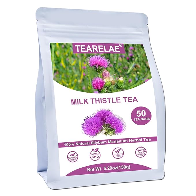 TEARELAE - Milk Thistle Tea - 3g x 50 Count - 100% Natural Milk Thistle Seeds Tea Bags - Non-GMO