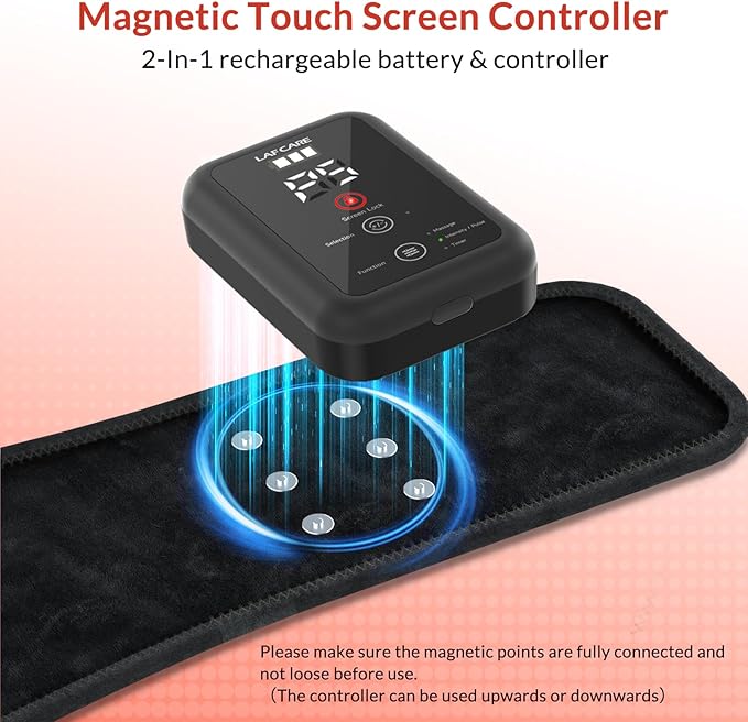 Red Light Therapy Belt, Rechargeable Infrared Light Therapy Device with Massage and Timer, Wearable 660nm&850nm Red Light Therapy Wrap Belt for Body Pain Relief(8.4’‘ * 48’‘）