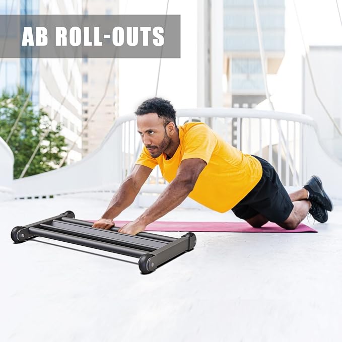 Glute Ham Glider, Multi-Functional Hamstring Roller with Smooth Wheels, V-Bar for Hamstring Curls, Ab Glider Workout & Core Strength Training