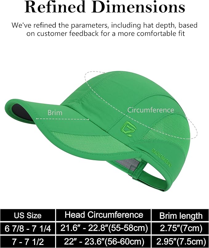 GADIEMKENSD Quick Dry Run Hat Cooling Breathable Mesh