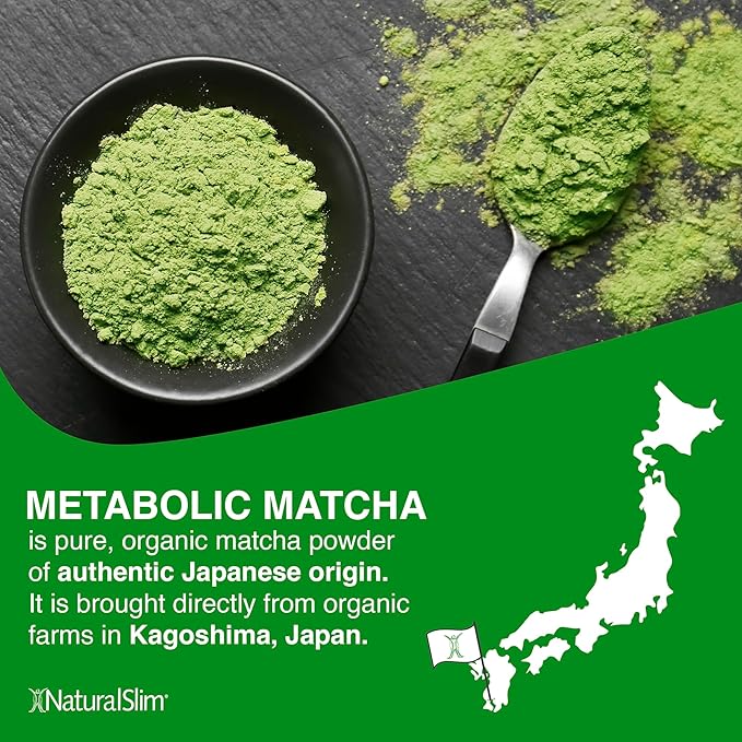 Naturalslim Japanese Organic Matcha Powder Green Tea - Metabolic Pure Japanese Matcha Tea Superfood with L-Theanine & Antioxidants for Metabolism, Energy, & Concentration - 30g
