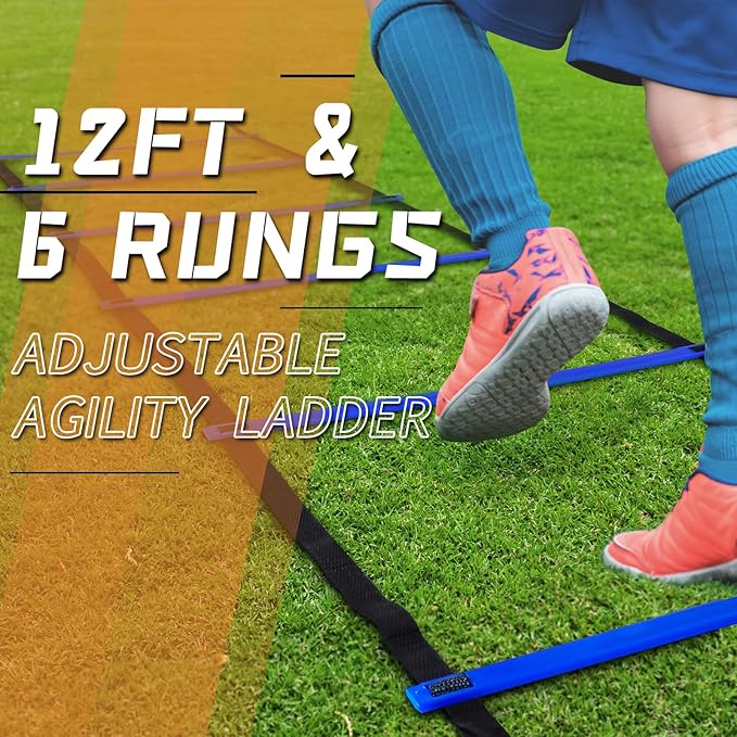 Kids Soccer Goal for Backyard, 6x4 9x5 FT Portable Soccer Nets Pop Up with Ball, Agility Ladder, Cones, Target & Carry Bag for Toddler Youth Outdoor Indoor Training Practice Sports Games Play