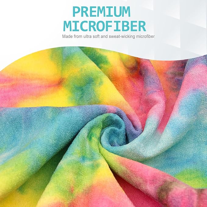 Eunzel Yoga Towel,Hot Yoga Mat Towel with Grip Dots Sweat Absorbent Non-Slip for Hot Yoga, Pilates and Workout 24" x72", Yellow & Blue & Pink