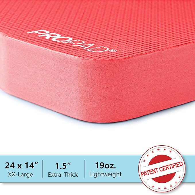 Thick Kneeling Pad, Garden Kneeler for Gardening, Bath Kneeler for Baby Bath, Kneeling Mat for Exercise & Yoga, Knee Pad for Work, Floor Foam Pad, 2X Large (XXL) 24 x 14 x 1.5 Inches, Red