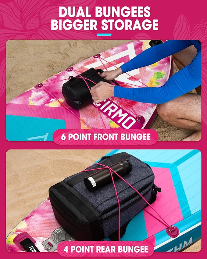 Inflatable Stand Up Paddle Board for Adults with Seam Welded Technology, 10'6''x33''x6'', Durable SUP with Dual-Blade Paddle and Complete Accessories, 390 lbs Capacity, Beginner-Friendly