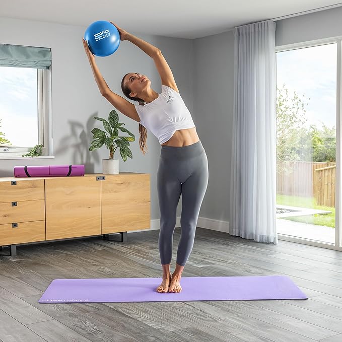 9 Inch Anti Burst Pilates Ball - Mini Exercise Ball for Yoga, Barre, Stretching and Core Stability Workout