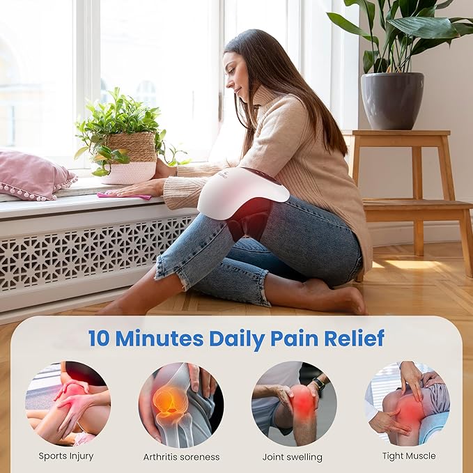 Knee Massager with Heat - Heating and Vibrating Pain Relief Knee Massager for Arthritis,Ideal Gifts for Women,Men