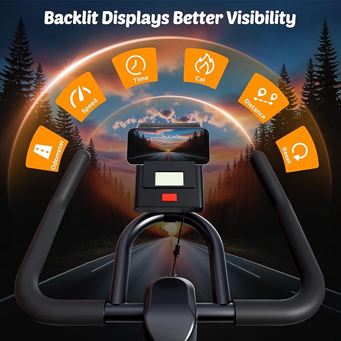 Exercise Bike Stationary Bikes for Home Cycling Bike Indoor Bike with Comfortable Seat Cushion LCD Monitor Silent Belt Drive 300 lbs Weight Capacity Heavy Flywheel