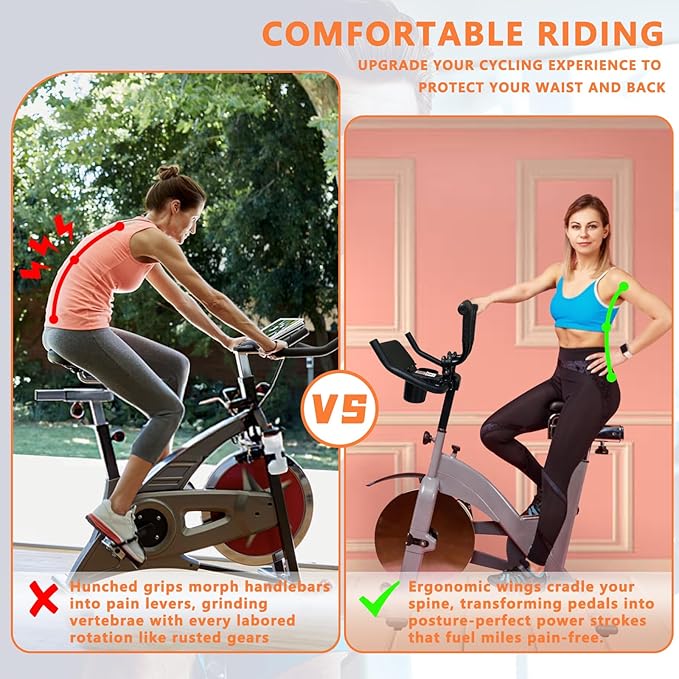 Handlebar Extender for Peloton Indoor Exercise Bikes, 1 Pair of Ultimate Handlebar Extension of Peloton Accessories (Sheep-horn (with Black Tapes & Grips))